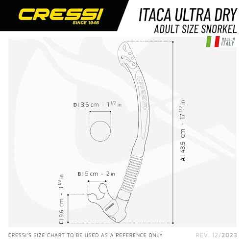 Cressi Adult Dry Snorkel for Scuba Diving, Snorkeling with Dry Guard and Purge Valve - Itaca Ultra Dry made in Italy