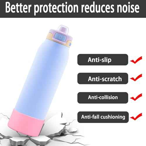 2 PCS Silicone Bottom for Ello Pop 32 OZ Water Bottle, Water Boot for Ello Pop,Avoid Scratches and Noise (Rose Red, 22oz)