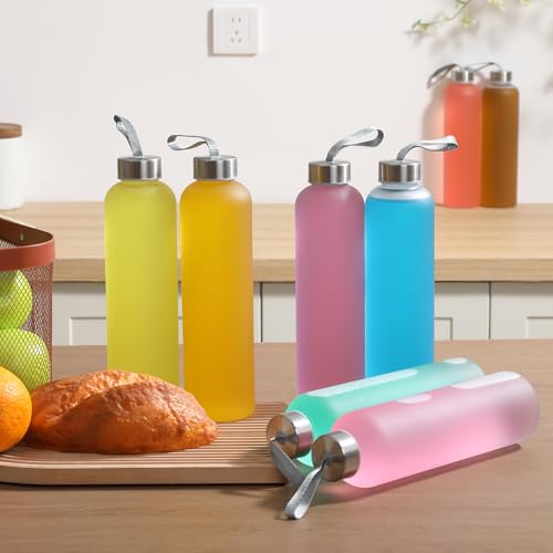 4 Pack 27oz Clear Plastic Water Bottles with Airtight Lids