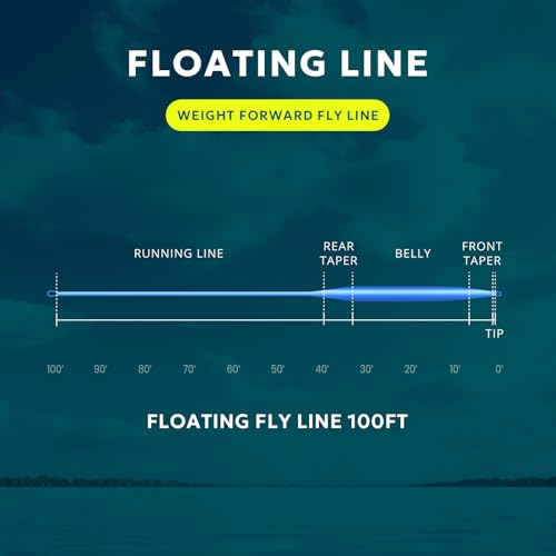 Fly Fishing Line Weight Forward Floating Line WF5F 100FT Sky Blue - Double Welded Loops