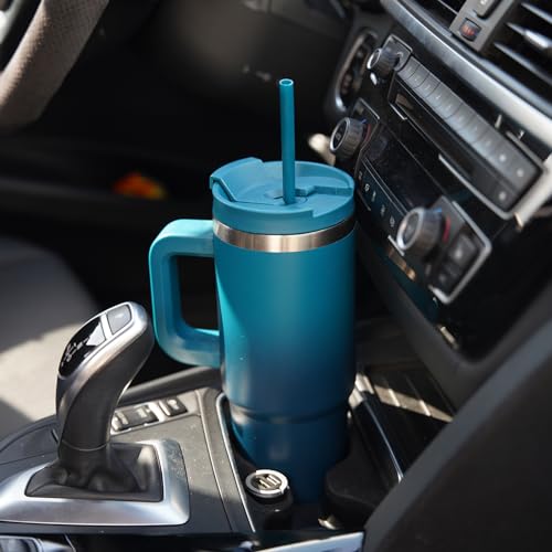Insulated 30oz Water Bottle with Handle and Straw Lid - Blue Haze