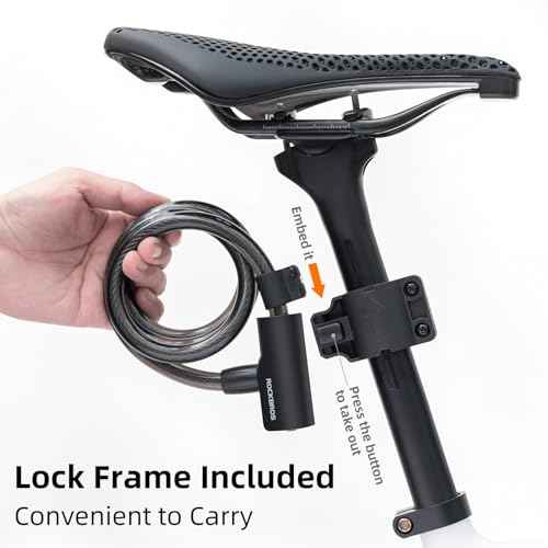 ROCKRBOS Bike Cable Lock with Keys, 2 Keys & 1 Mount Bracket, ABS Lock Shell, Cable Lock for Bike/Gate/Scooter