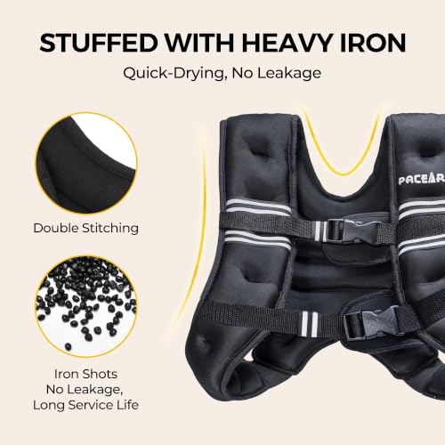 16 lb Weighted Vest for Fitness Running & Weight Loss - Reflective Stripes