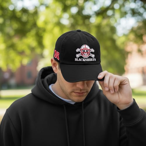 University of Nebraska Embroidered Baseball Hat - Black