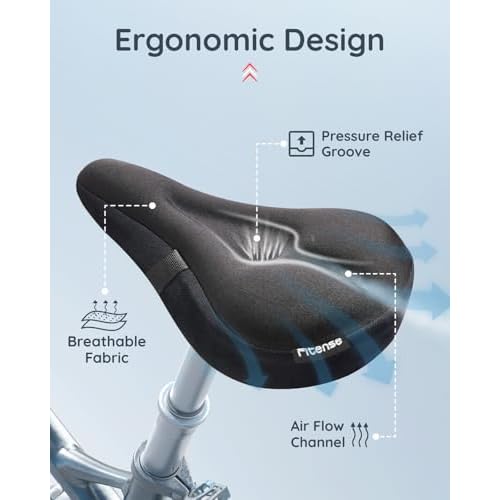 Bike Seat Cushion, Comfort Bike Seat Cover for Men Women, Exercise Bicycle Seat Cushion Padded Cover Compatible with Peloton, Mountain Stationary Bikes