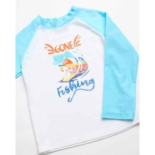 Eddie Bauer Toddler Boys' Rash Guard Set - 2 Piece UPF 50+ Quick Dry Swim Shirt and Trunks - Baby Boy Swimsuit (Sizes: 2T-4T)