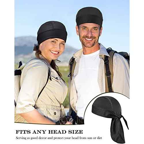Foaincore 8 Pack Do Rag Skull Caps for Men Sweat Wicking Doo Rags Cooling Helmet Liner Cycling Motorcycle Bandana