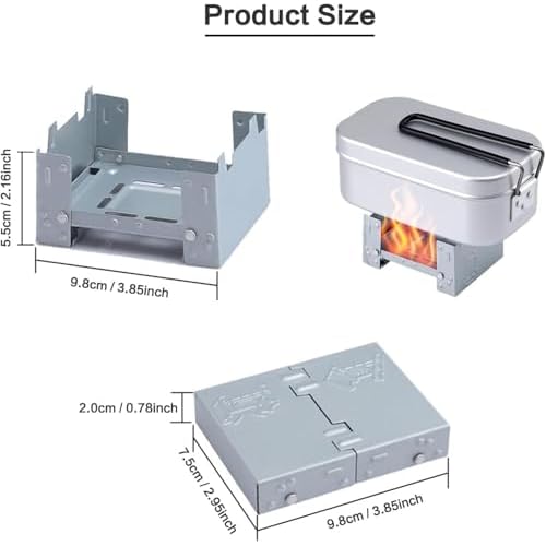 Solid Fuel Tablet Pocket Stove, 2 PCS Backpacking Folding Pocket Stove Outdoor Travel Portable Stove Ultralight Alcohol Camping Stove For Hiking, Camping