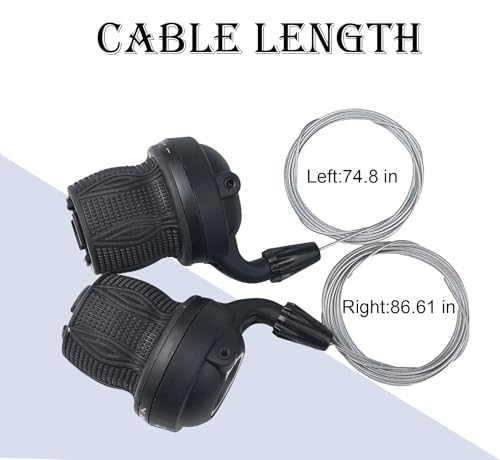 THALOUS Bike Twist Grip Shifters 3x6/7 Speed Set - MTB & City Bikes Pair