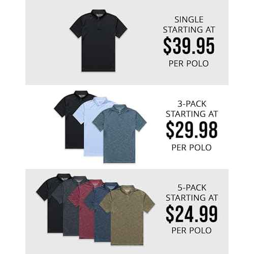 INTO THE AM Performance Dri Fit Polo Shirts for Men S-4XL - Quick Dry Moisture Wicking Athletic Sport Collar Work Shirts