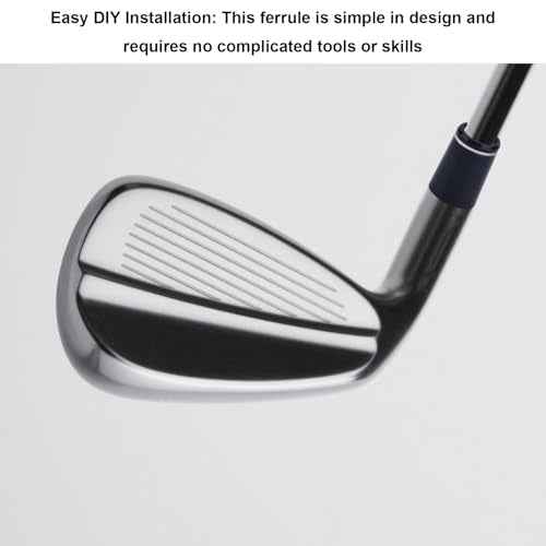 10pcs 370 Golf Tapered Ferrules, Black Golf Club Shaft Ferrules with Single Silver Ring Golfing Shaft Accessories for All Iron Shafts