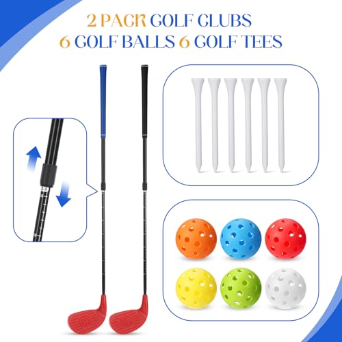 Adjustable Plastic Golf Clubs Set - Right Hand, Red Black & Blue Variation