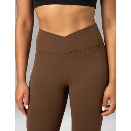 Colorfulkoala Women's Dreamlux Crossover Flare Leggings High Waisted Tummy Control Wide Leg Yoga Pants 29.5" / 31.5" Inseam