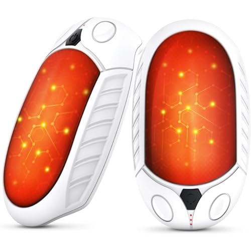 Rechargeable Hand Warmers 2 Pack - White, Quick Charge, Long Lasting Winter Gift