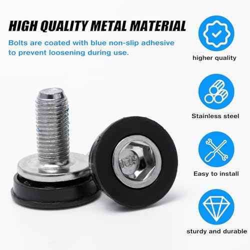 Bike Hex Crank Arm Fixing Bolts, Crank Arm Bolt 8mm, Bike Crank Bolts, Bicycle Crank Screw, Bike Crankset Bolt, Bicycle Bottom Bracket Axle Bolts for Bicycle Square Hole M8