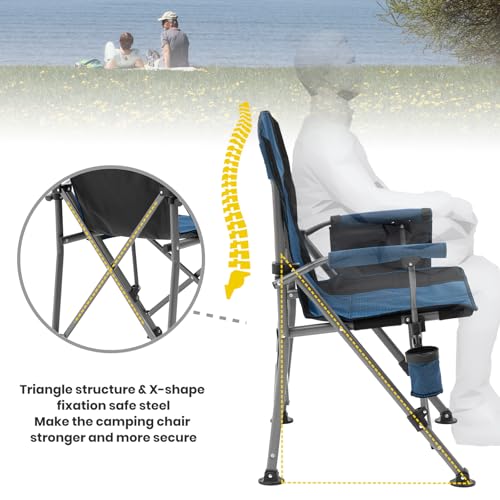 XGEAR Portable Camping Chair for Adults Outdoor Foldable Blue Variation