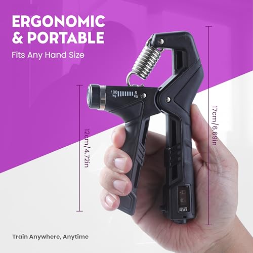 Hand Gripper Strengthener Pack A - Adjustable Resistance 22-220Lbs Forearm Exerciser for Muscle Building & Injury Recovery