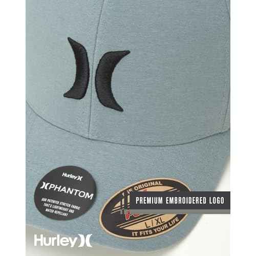 Hurley Men's Caps - Flexfit and Quick-Dry Phantom Curved Baseball Caps for Men - Classic Mens Trucker Hats (S-XL)