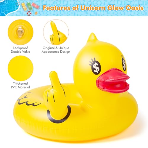 Float Joy Large Inflatable Rubber Duck Pool Float with