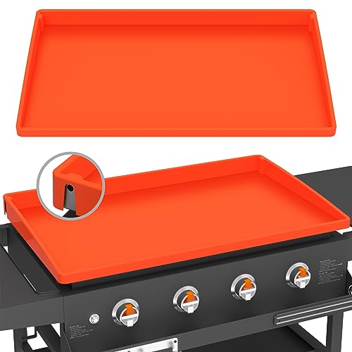 Orange Silicone Griddle Mat Cover for 36 Inch Blackstone - All-Season Food Grade Grill Protector