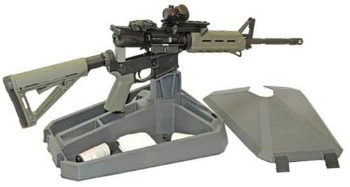MTM MSRMS Modern Sporting Rifle Maintenance & Display Stand, USA Made, Dark Gray