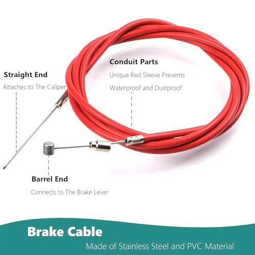 Electric Scooter Brake Handle Lever & 74-Inch Brake Cable Replacement Parts