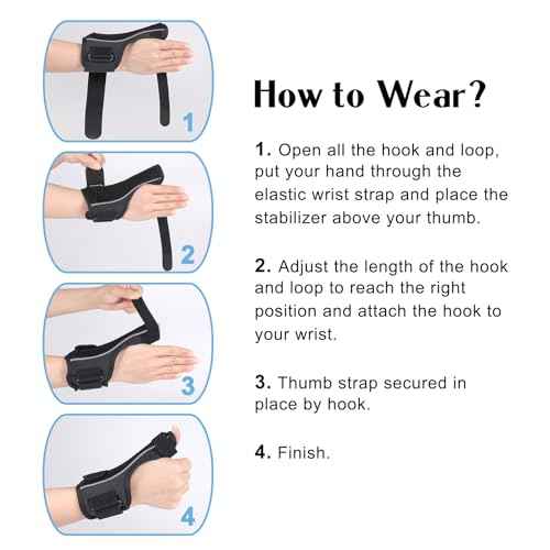 Thumb Brace Right Left Hand, Thumb Finger Splint for Men Women, Adjustable Wrist Brace for Carpal Tunnel Relief Arthritis Tendonitis Sprains