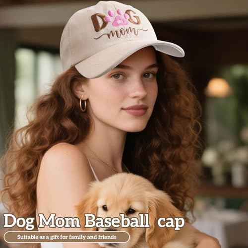 Embroidered Hat for Cat and Dog Mom Gifts for Women - Dog Gifts for Women, Adjustable Breathable Baseball Cap