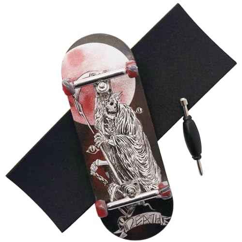 Pro Fingerboard 34mm Wooden Board Professional Finger Skateboard Trucks CNC Swirl Wheels (Death)