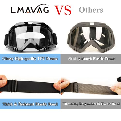 Motorcycle ATV Dirt Bike Goggles 2-Pack with Color and Clear Lenses