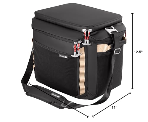 CleverMade 55-Pound Performance Cooler Bag – Insulated Leak Proof Soft Cooler Bag, Portable Travel Beach Lunch Picnic Bag, 18" x 12.5" x 14.25", Black