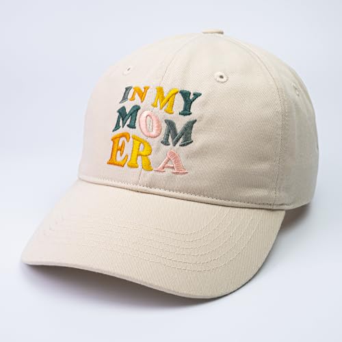 in My Mom Era Hat, Hat Mother's Day Birthday Gifts for Mom from Daughter Son, Embroidered Baseball Hats for Women Cream