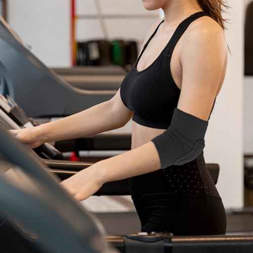 Amabro Volleyball Elbow Pads, Compression Elbow Pads Breathable Elbow Wraps with Thick Sponge Arm Brace Support Fitness Arm Knee Protector Band for Women Men Girls Boys Sports, Pack of 2(Black)