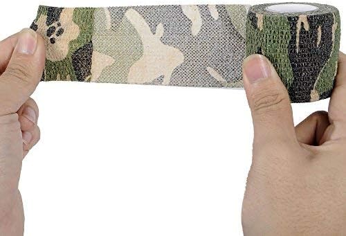 AIRSSON 6 Rolls Camo Tape Camouflage Form Wrap 1.96'' x 177'' Self-Adhesive Camo Stretch Bandage for Flashlights Bicycle Camera