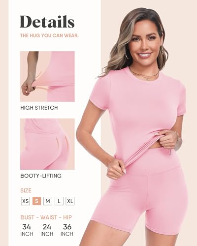 Pink Short Sets for Women - Summer Workout & Casual Lounge Two-Piece Outfit