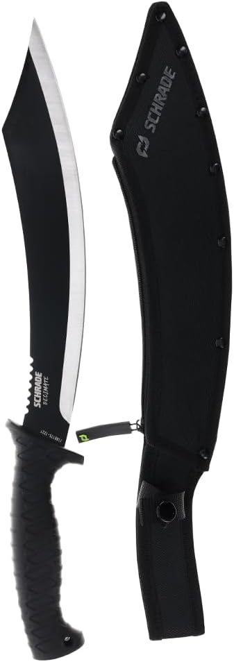 Schrade Delta Class Decimate Parang Full Tang Machete with Stainless Steel Blades and TPR Handles for Outdoor Survival, Camping and Bushcraft