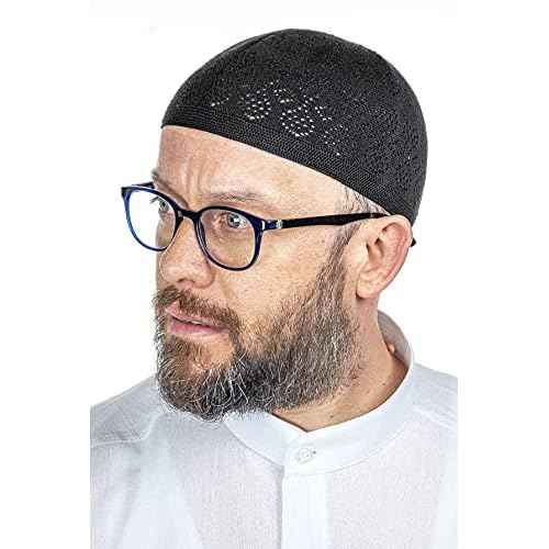 ihvan online Turkish Muslim Knitting Kufi Hats for Men, Taqiya, Takke, Peci, Islamic Caps, Islamic Gifts, Standart Size