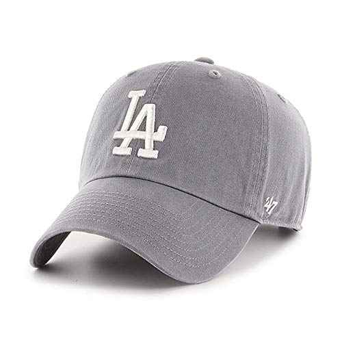 47 Brand Los Angeles LA Dodgers Clean Up Hat Cap Dark Gray/White
