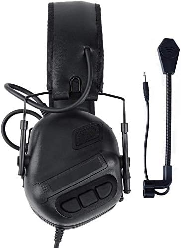 ATAIRSOFT Tactical Headset Wargame Hunting Headphone Without Noise Cancellation Function (Black)