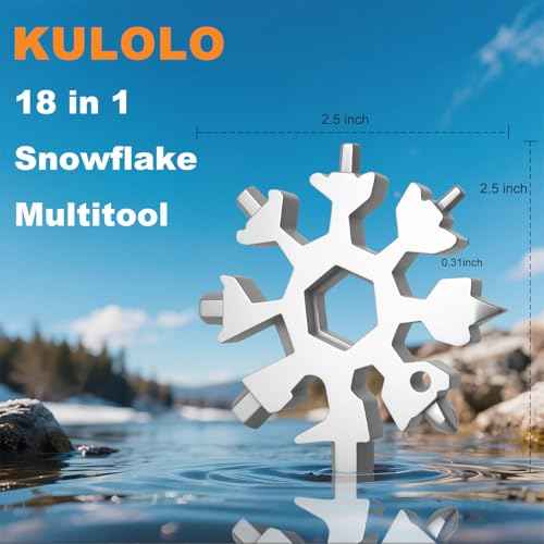 Stocking Stuffers For Men - 18 in 1 Snowflake Multitool for Men, Mens Gift for Christmas, Gift for Dad, Snowflake Bottle Opener/Screwdriver Kit/Wrench Kit, Durable and Easy To Carry