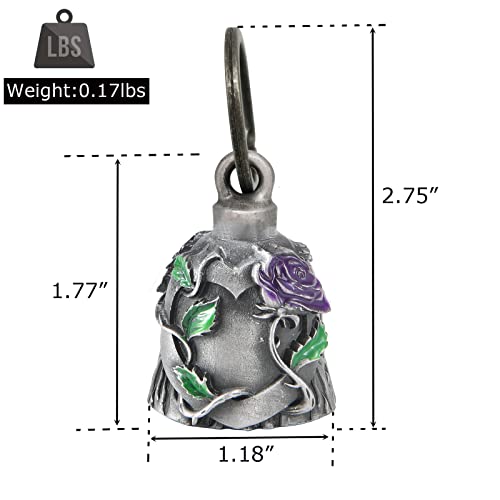 Purple Motorcycle Ride Bell for Bikers, Spirit Key Chain & Luck Accessory