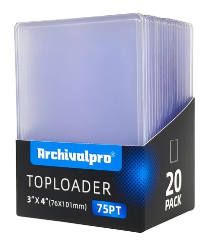 75PT Toploader Card Sleeves 20 pcs - 3x4 Inch Clear Trading Card Holders