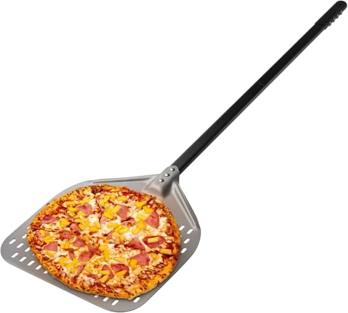 12 x 15 Inch Rectangular Aluminum Pizza Peel - 47 Inch Overall with Long Handle