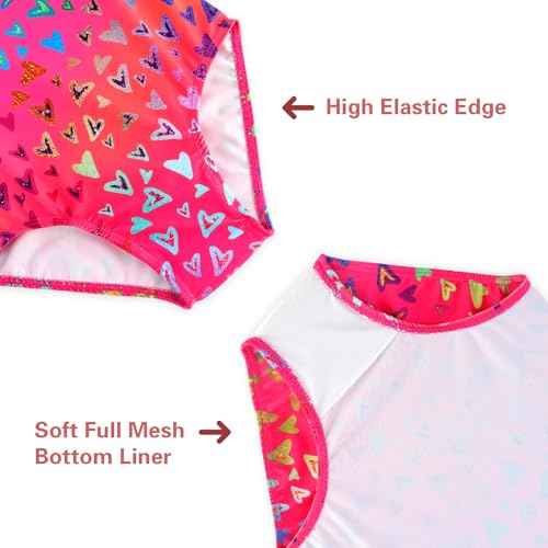 Girls One Piece Swimsuits Summer UPF 50+ Quick Dry Beach Bathing Suit Cross Shoulder Strap Swimwear 2-10 Years