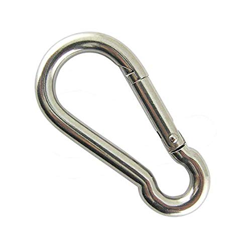 8PKS M6 Carabiner Clip,Spring Snap Hooks Heavy Duty,Stainless Steel 304 Key Chain Clip Fit for Gym,Camping,Travel,Hiking,in/Outdoor Rope Connector