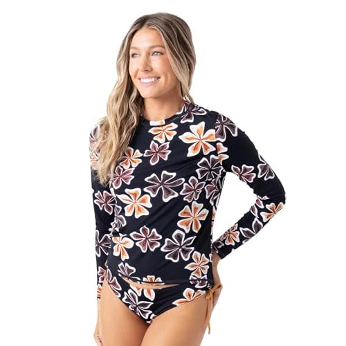 Roxy Womens Long Sleeve Rashguard ? UPF 50+ Sun Protection, Swim, Surf, Beach Volley, Yoga, Quick-Dry Swim Shirt