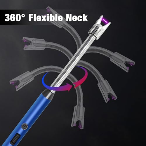 5 Pack Candle Lighter Electric Rechargeable Flameless Arc Lighters Flexible Neck USB Plasma Long Lighter for Candles BBQ Grill Camping Birthday Fireworks