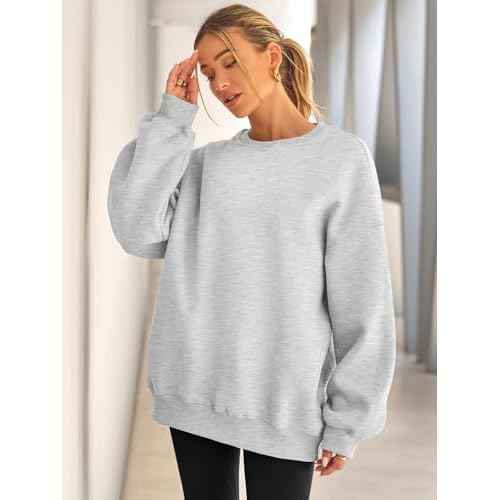 EFAN Womens Oversized Sweatshirts Hoodies Fleece Crewneck Sweaters Casual Tops Comfy Fall Fashion Outfits Winter Clothes 2025