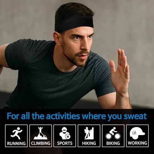 RAINCORE Mesh Sweat Headbands (1 or 2 Pack) - Cooling Series - Quick Dry - for Men and Women Headband - Stay Cool and Sweat Off Your Face - Running, Yoga,Tennis,Cycling,Workout