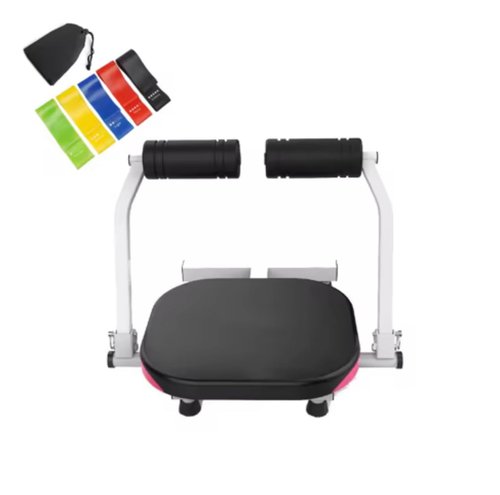 Ultimate 360 Degrees Rotating Ab Crunch Machine and Total Gym Equipment: Full Body Workout Machine for Home with Sit Up Exercise Bench and Abs Stimulator for Men and Women With Resistance Bands